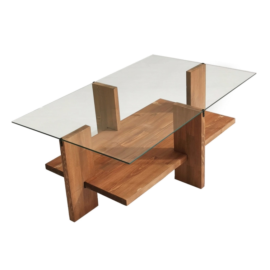 Mesa de centro BABYLON 40x105 cm marrón/transparente