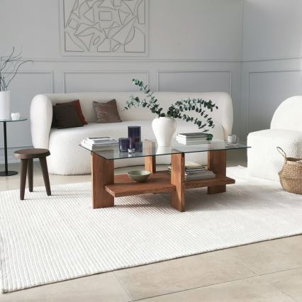 Mesa de centro BABYLON 40x105 cm marrón/transparente