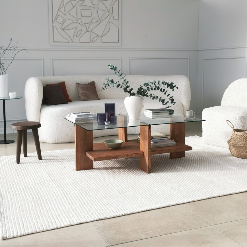 Mesa de centro BABYLON 40x105 cm marrón/transparente
