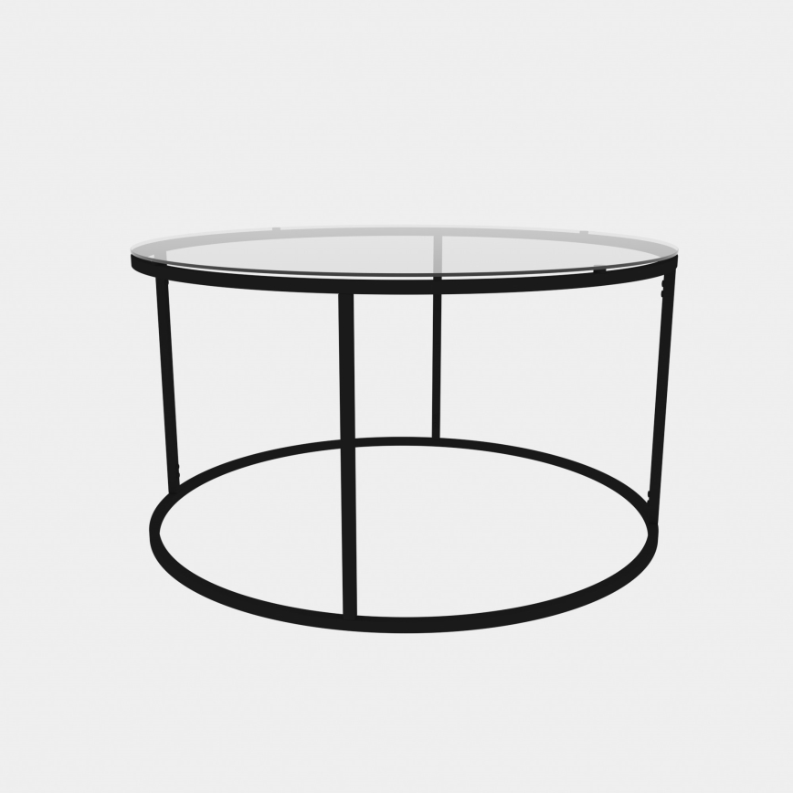 Mesa de centro BERLIN 60x45 cm negro/transparente