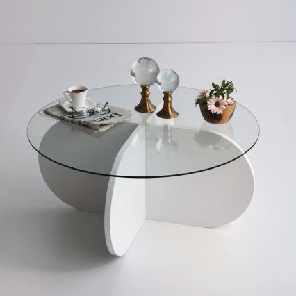 Mesa de centro BUBBLE 35x75 cm blanco/transparente