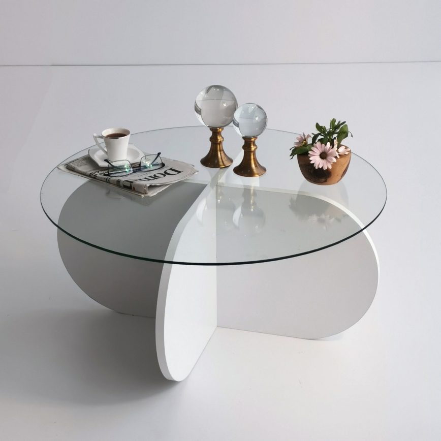 Mesa de centro BUBBLE 35x75 cm blanco/transparente