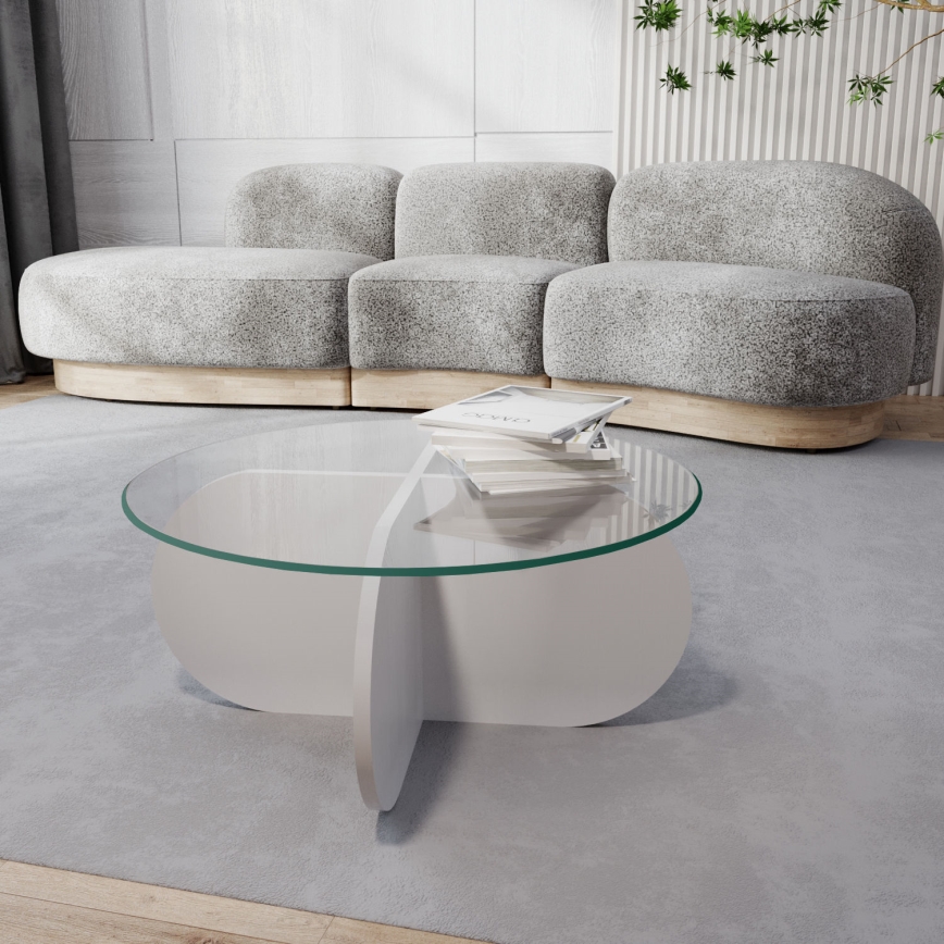 Mesa de centro BUBBLE 35x75 cm blanco/transparente