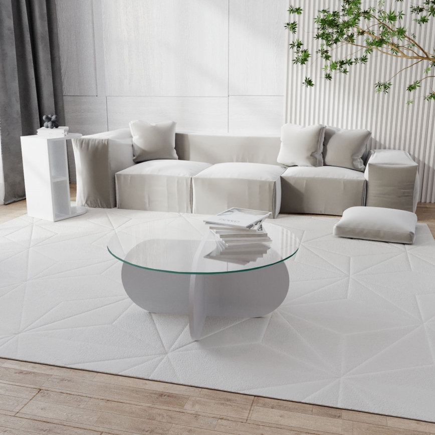 Mesa de centro BUBBLE 35x75 cm blanco/transparente