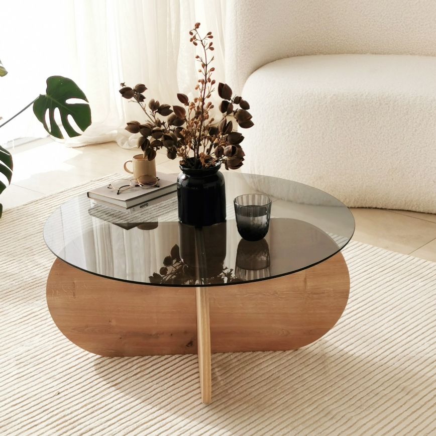 Mesa de centro BUBBLE 35x75 cm marrón/negro