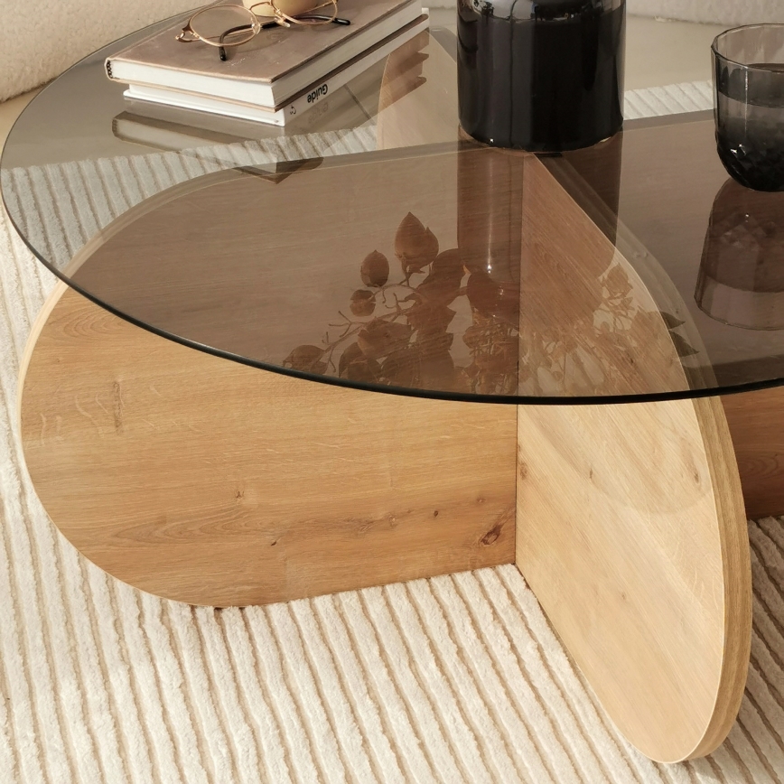 Mesa de centro BUBBLE 35x75 cm marrón/negro