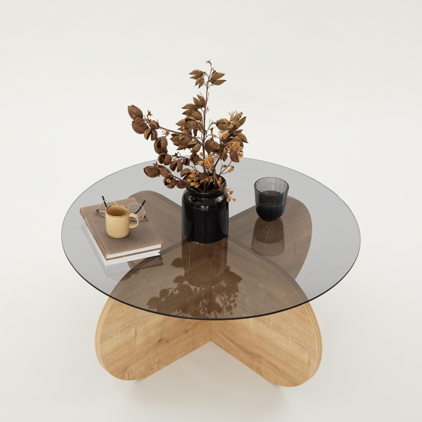 Mesa de centro BUBBLE 35x75 cm marrón/negro