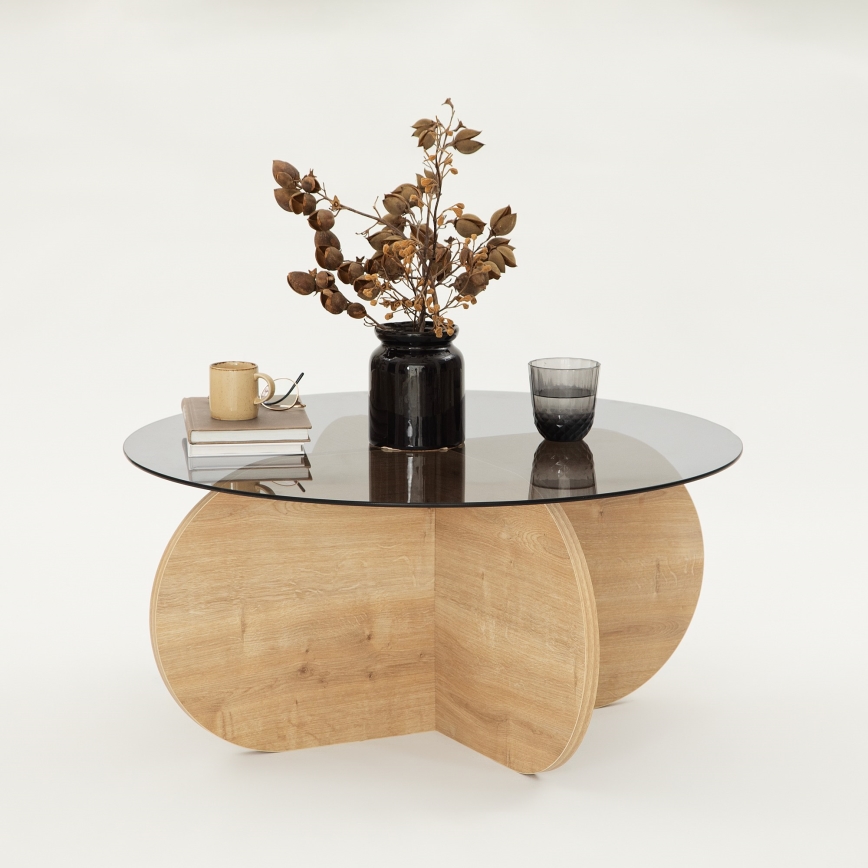 Mesa de centro BUBBLE 35x75 cm marrón/negro