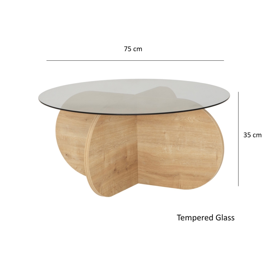 Mesa de centro BUBBLE 35x75 cm marrón/negro