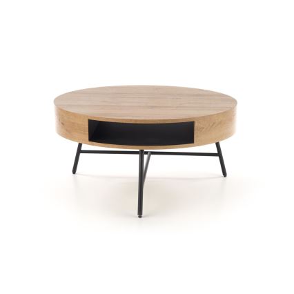 Mesa de centro CAMILA 41x80 cm dorado roble/negro