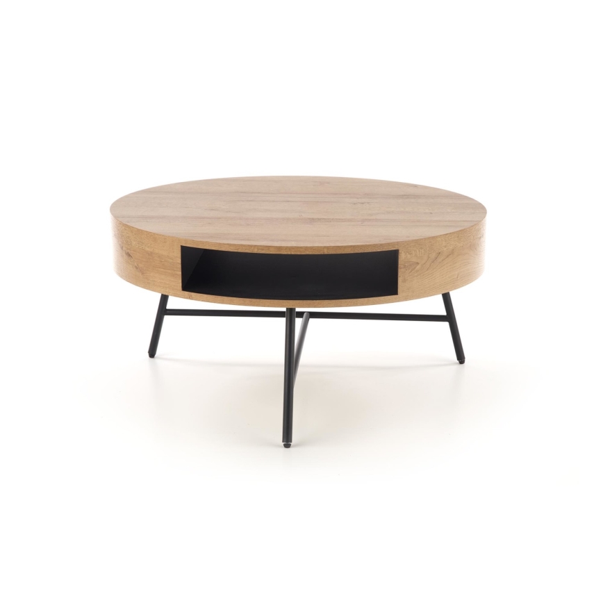 Mesa de centro CAMILA 41x80 cm dorado roble/negro