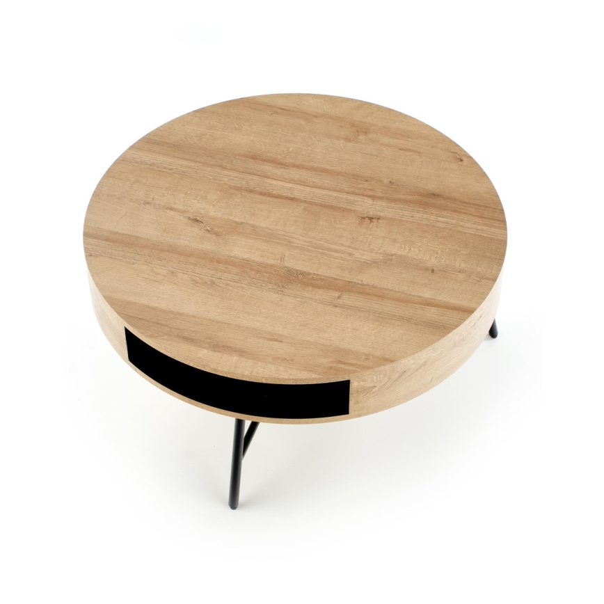 Mesa de centro CAMILA 41x80 cm dorado roble/negro