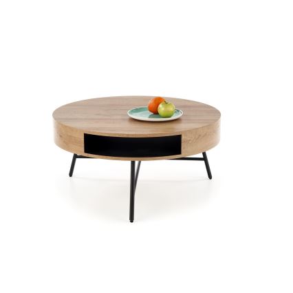 Mesa de centro CAMILA 41x80 cm dorado roble/negro