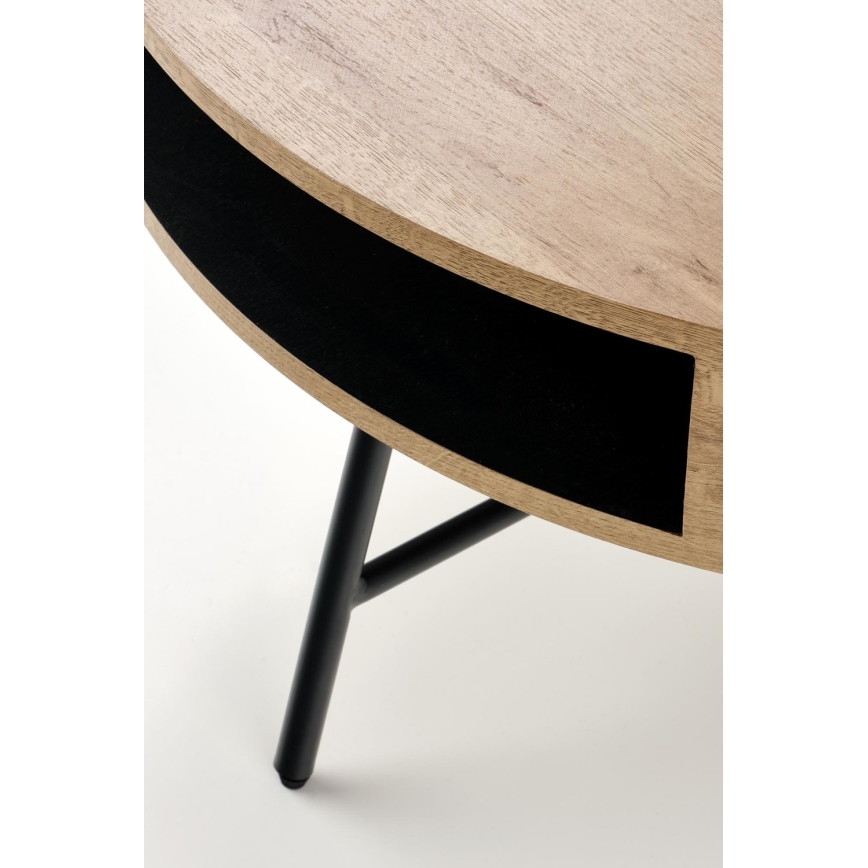 Mesa de centro CAMILA 41x80 cm dorado roble/negro