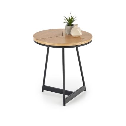 Mesa de centro CARIDA 49x45 cm negro/roble