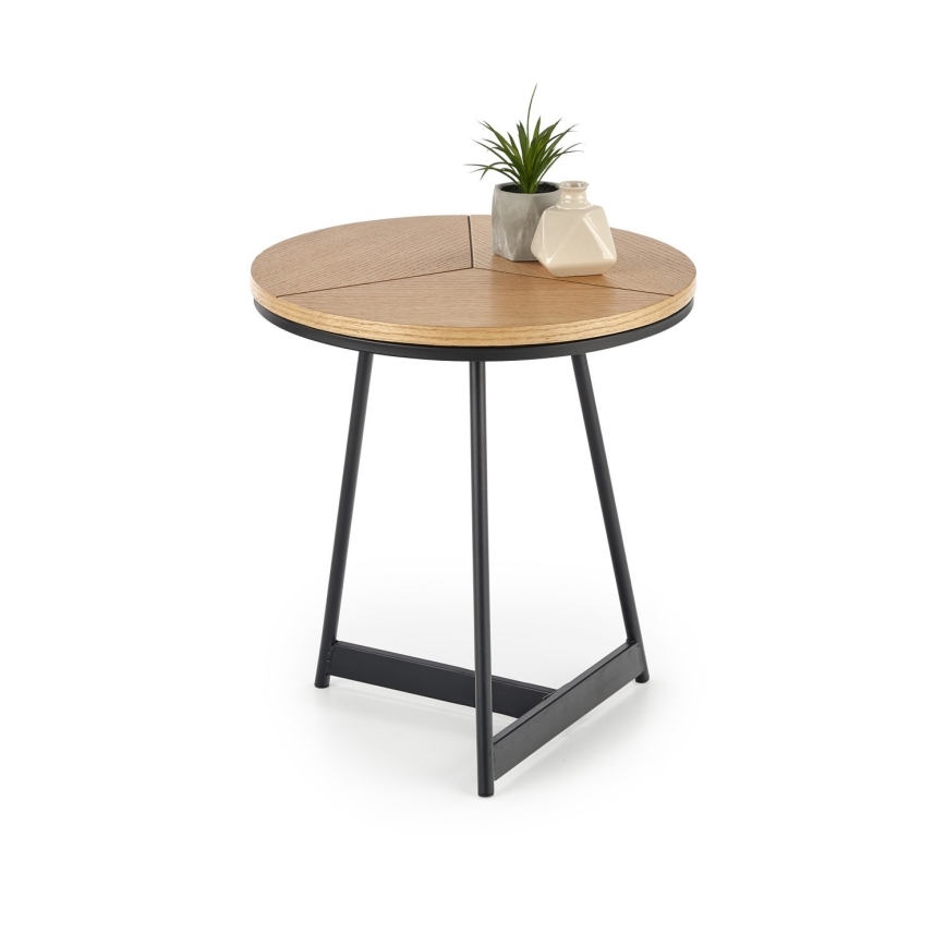 Mesa de centro CARIDA 49x45 cm negro/roble