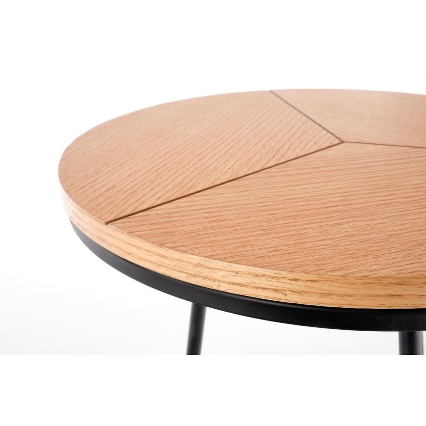 Mesa de centro CARIDA 49x45 cm negro/roble