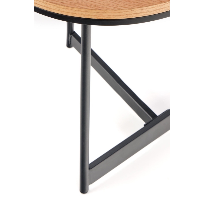 Mesa de centro CARIDA 49x45 cm negro/roble