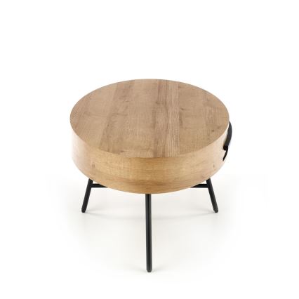 Mesa de centro con cajón CAROLINA 41x120 cm dorado roble/negro