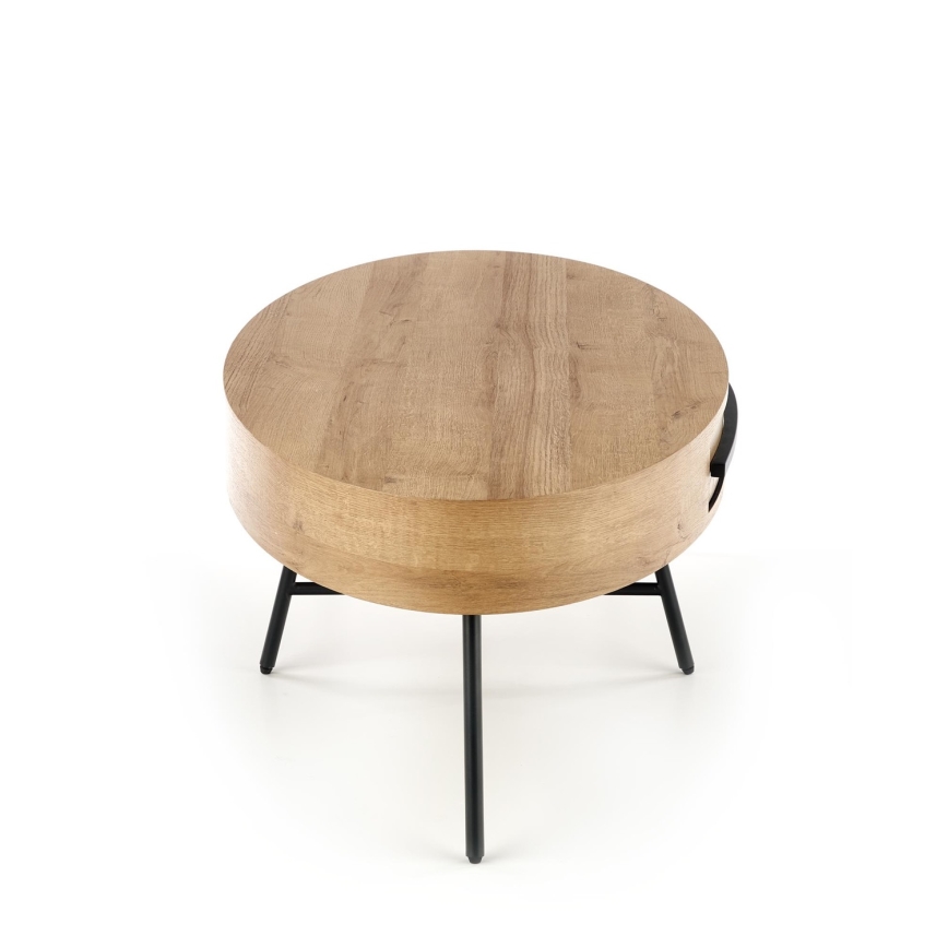 Mesa de centro con cajón CAROLINA 41x120 cm dorado roble/negro