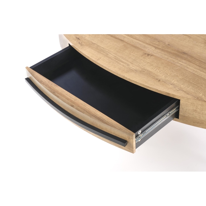 Mesa de centro con cajón CAROLINA 41x120 cm dorado roble/negro