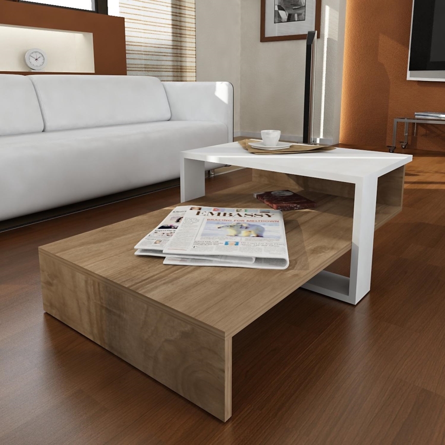 Mesa de centro CHAIN 90x43,6 cm marrón/blanco