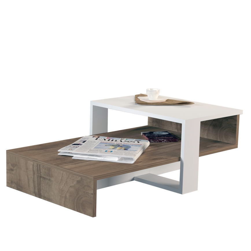 Mesa de centro CHAIN 90x43,6 cm marrón/blanco