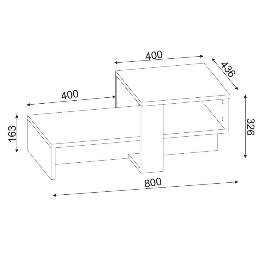 Mesa de centro CHAIN 90x43,6 cm marrón/blanco