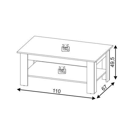 Mesa de centro COCO roble artisan