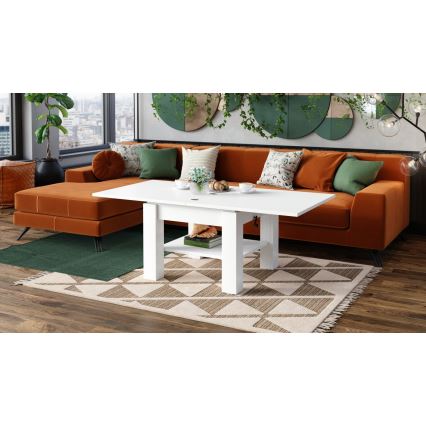 Mesa de centro/comedor plegable con tablero elevable CALEB blanco