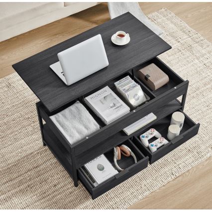 Mesa de centro con tablero elevable NYRO, color negro