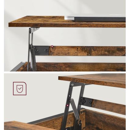 Mesa de centro con tablero elevable NYRO marrón/negro
