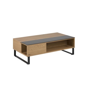 Mesa de centro con tapa elevable ENZO 110x60 cm negro/roble