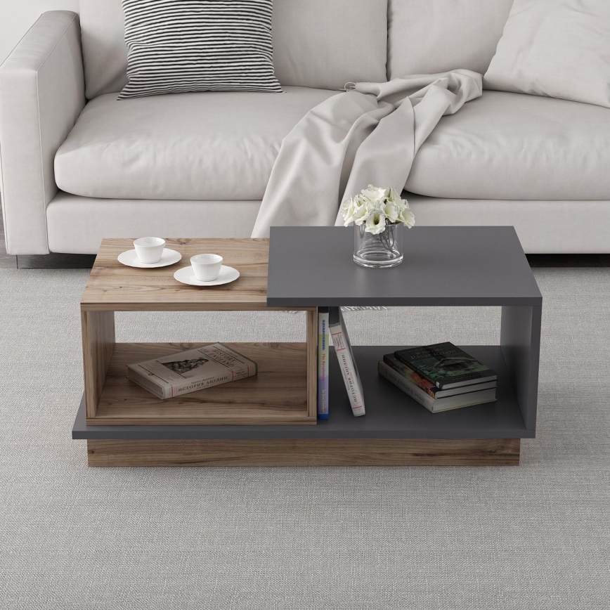 Mesa de centro CONSEPT 36x90 cm marrón/gris