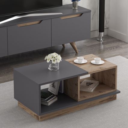 Mesa de centro CONSEPT 36x90 cm marrón/gris