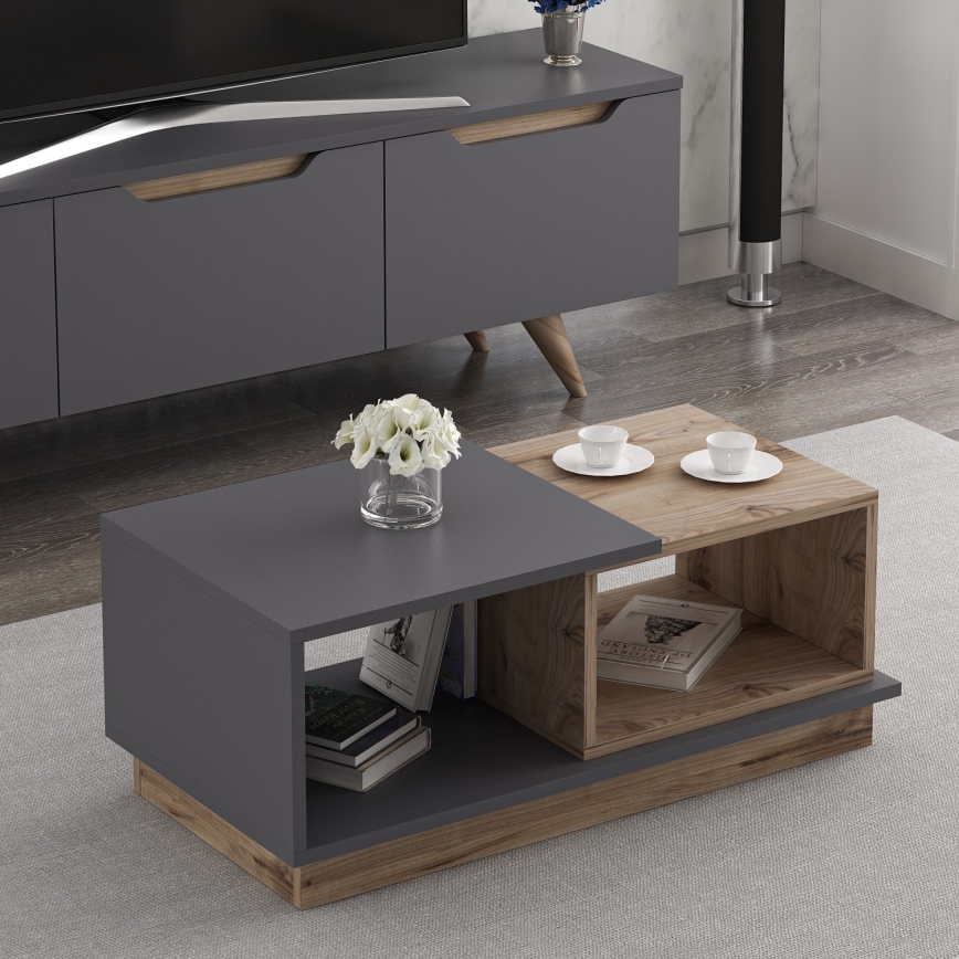 Mesa de centro CONSEPT 36x90 cm marrón/gris
