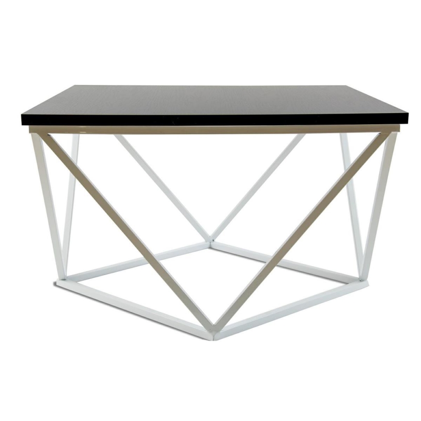 Mesa de centro CURVED 60x60 cm blanco/negro