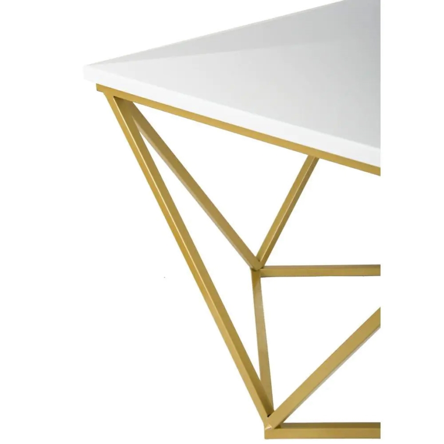 Mesa de centro CURVED 62x62 cm dorado/blanco