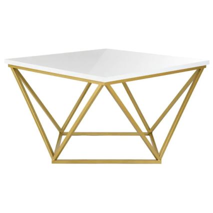 Mesa de centro CURVED 62x62 cm dorado/blanco