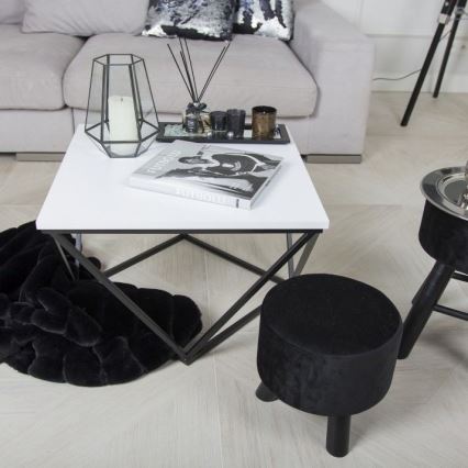 Mesa de centro CURVED 62x62 cm negro/blanco