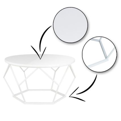 Mesa de centro DIAMOND 40x70 cm blanco