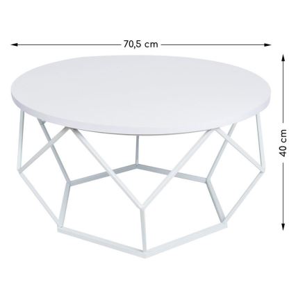 Mesa de centro DIAMOND 40x70 cm blanco