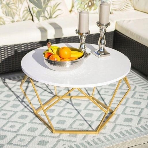 Mesa de centro DIAMOND 40x70 cm dorado/blanco