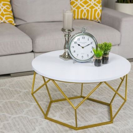 Mesa de centro DIAMOND 40x70 cm dorado/blanco