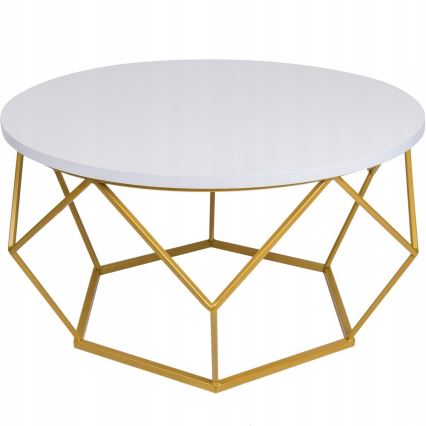 Mesa de centro DIAMOND 40x70 cm dorado/blanco