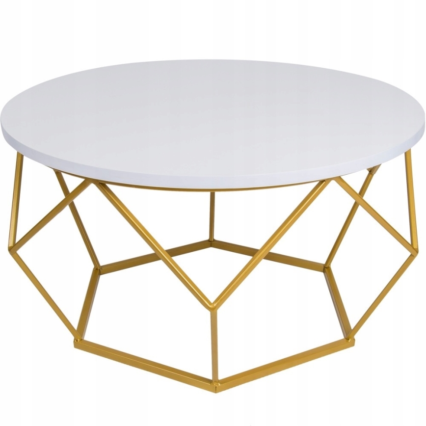 Mesa de centro DIAMOND 40x70 cm dorado/blanco