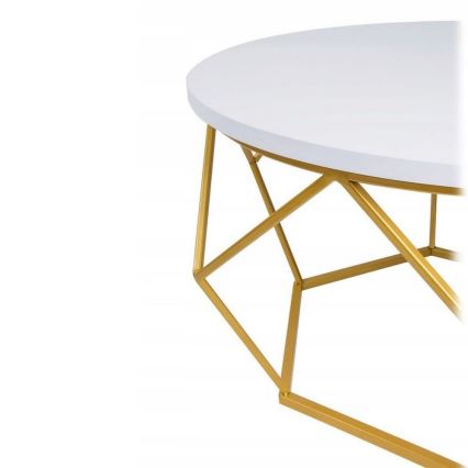 Mesa de centro DIAMOND 40x70 cm dorado/blanco