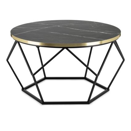 Mesa de centro DIAMOND 40x70 cm negro/dorado