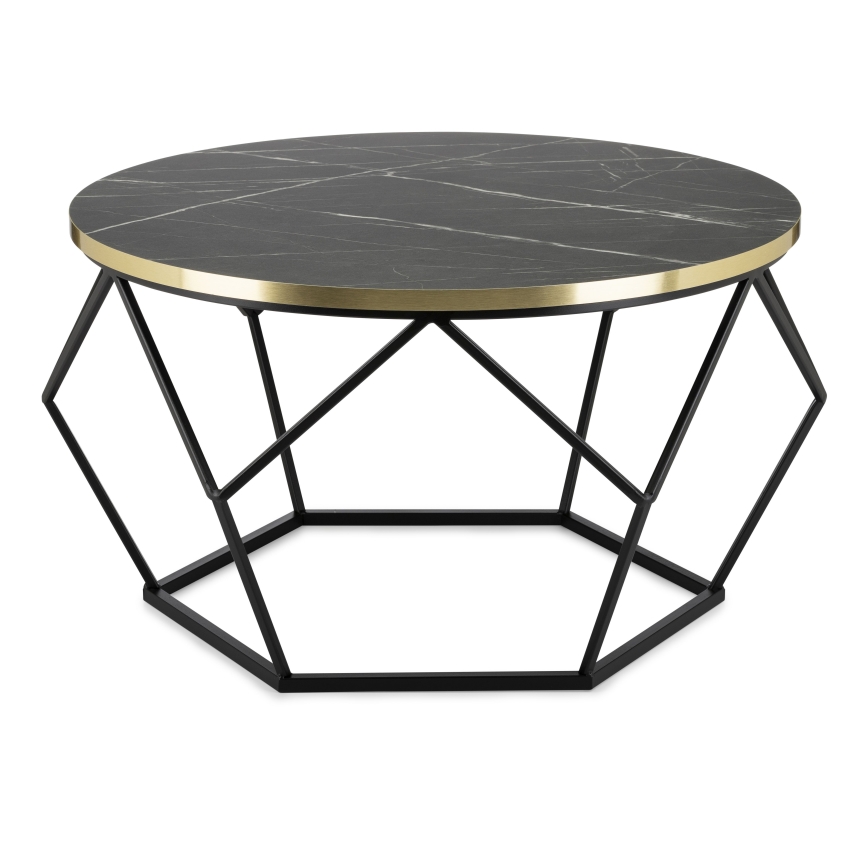 Mesa de centro DIAMOND 40x70 cm negro/dorado