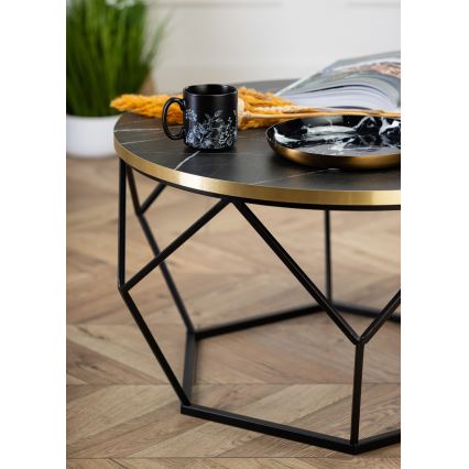 Mesa de centro DIAMOND 40x70 cm negro/dorado